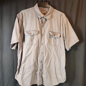 CE Schmidt Workwear Mens XL Short Sleeve Button Up Shirt‎ Gray Cotton Work Shirt